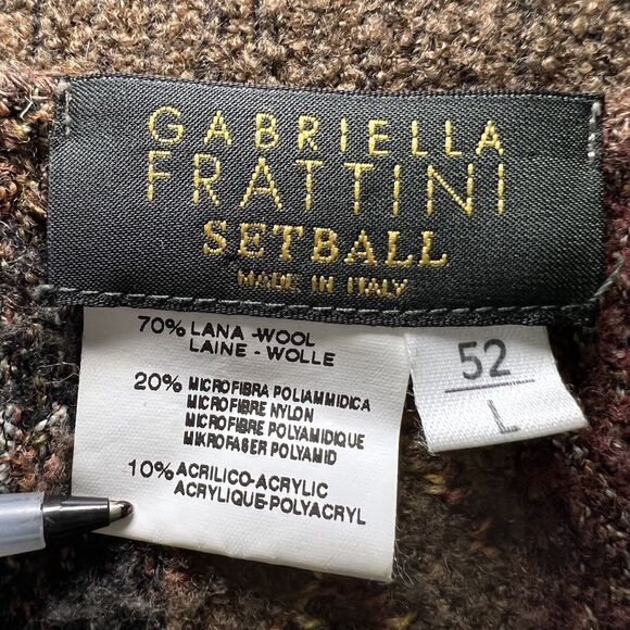 Gabriella Frattini Setball Full Zip Wool Blend Sweater Mens Size 52 Large Italy - Picture 6 of 9